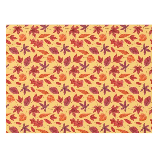 Nappe Aquarelle des feuilles rouges (Devant (Horizontal))