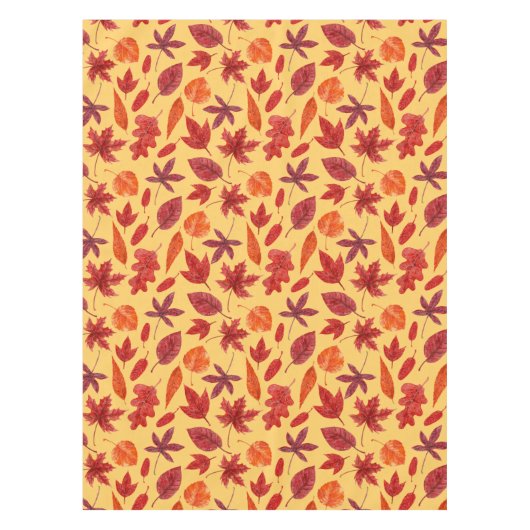 Nappe Aquarelle des feuilles rouges (Devant)