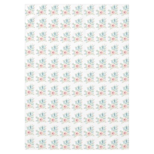 Nappe Aquarelle douce Pastel Blooming Cactus (Devant)