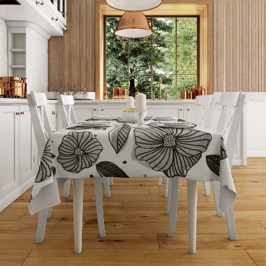 Nappe Aquarelle et fleurs d'encre - noir et blanc