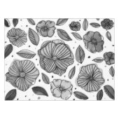 Nappe Aquarelle et fleurs d'encre - noir et blanc (Devant (Horizontal))