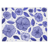 Nappe Aquarelle et fleurs d'encre - palette bleue (Devant (Horizontal))