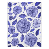 Nappe Aquarelle et fleurs d'encre - palette bleue (Devant)