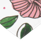 Nappe Aquarelle et fleurs d'encre - rose et vert (Angle)