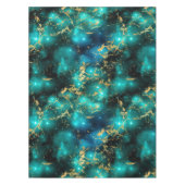 Nappe Aquarelle étonnante Galaxie de marbre vert et or (Devant)