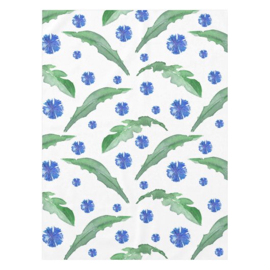 Nappe Aquarelle Fleurs de corail bleu (Devant)