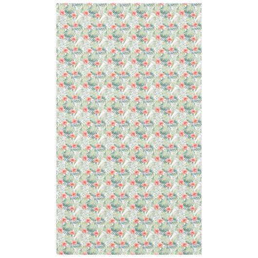 Nappe Aquarelle florale de ketmie tropicale de feuille (Devant)