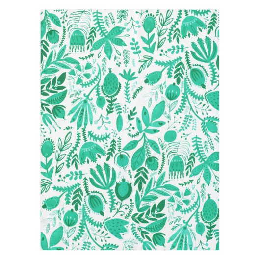 Nappe Aquarelle florale du jardin de printemps rustique (Devant)