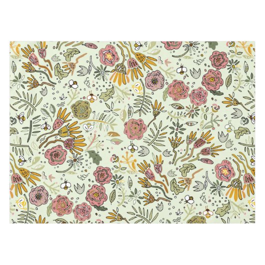 Nappe Aquarelle Florale Fleurs d'abeille Élégante Modern (Devant (Horizontal))
