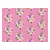 Nappe aquarelle florale rose violet jaune (Devant (Horizontal))