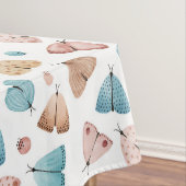 Nappe Aquarelle Girl Boho Blue Butterfly Moth Monogramme (In Situ)