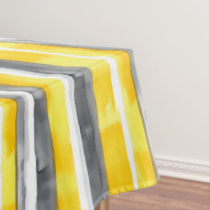 Nappe Aquarelle gris jaune blanc rayé