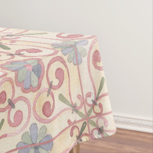 Nappe Aquarelle italienne espagnole Majolica rose