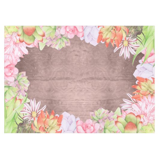 Nappe Aquarelle magique Succulents Brown (Devant (Horizontal))