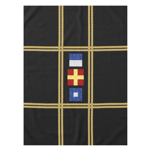 Nappe Aquarelle marine Signal maritime Monogramme (Devant)