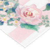 Nappe Aquarelle MODERNE Chic Large Stripes avec Rose (Angle)