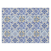 Nappe Aquarelle Moderne Méditerranéenne Carreaux Bleus (Devant (Horizontal))