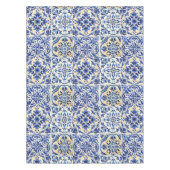 Nappe Aquarelle Moderne Méditerranéenne Carreaux Bleus (Devant)