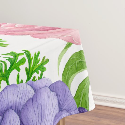 Nappe Aquarelle motif avec des fleurs de pivoine et d'an (In Situ)