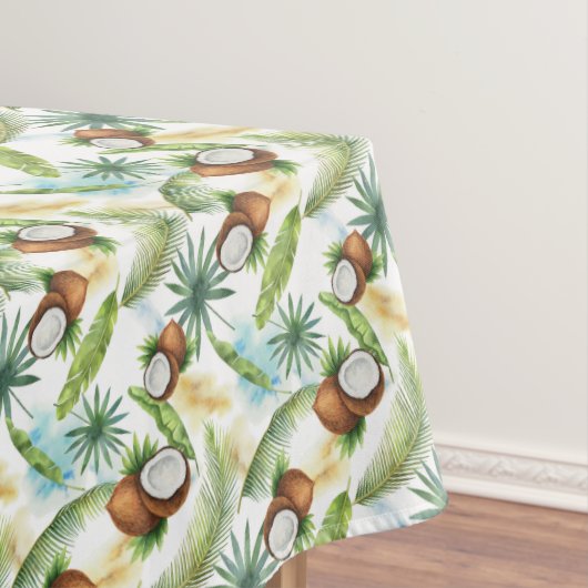 Nappe Aquarelle Motif de noix de coco tropicale (In Situ)