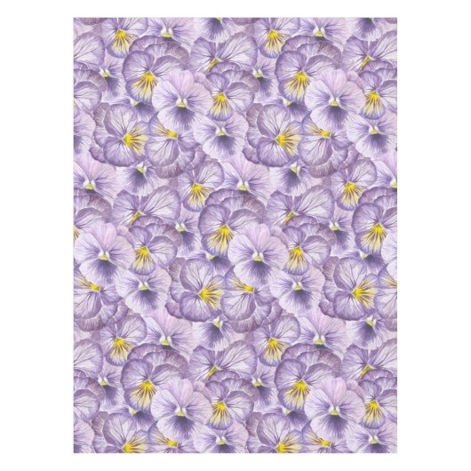 Nappe Aquarelle motif floral avec panneaux violets (Devant)