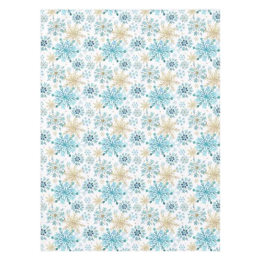 Nappe Aquarelle Parties scintillant bleue et or Flammes  (Devant)