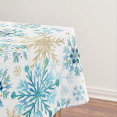 Nappe Aquarelle Parties scintillant bleue et or Flammes  (In Situ)