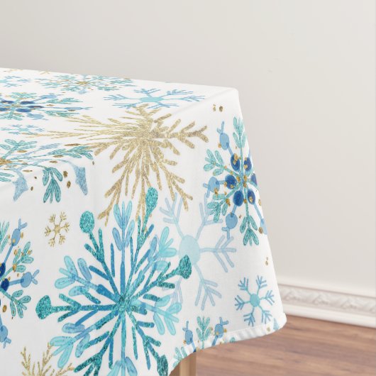 Nappe Aquarelle Parties scintillant bleue et or Flammes  (In Situ)