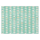 Nappe Aquarelle Pastel Vert Blanc Oeufs de Pâques Motif (Devant (Horizontal))