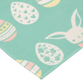 Nappe Aquarelle Pastel Vert Blanc Oeufs de Pâques Motif (Angle)
