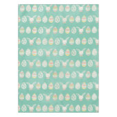 Nappe Aquarelle Pastel Vert Blanc Oeufs de Pâques Motif (Devant)