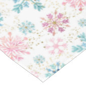 Nappe Aquarelle Pink, Bleu & Or Flammes de neige d'hiver (Angle)