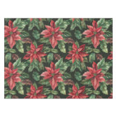 Nappe Aquarelle Poinsettia fleur Noël (Devant (Horizontal))