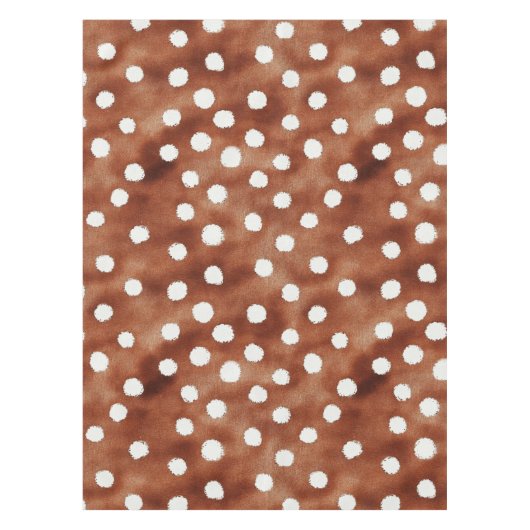 Nappe Aquarelle Pointe Polka dans Café Brown et blanc (Devant)