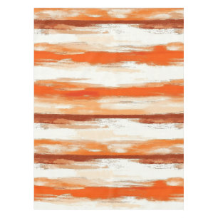Nappe Aquarelle rayée dans les tons café et orange