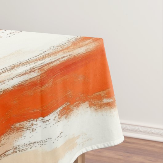 Nappe Aquarelle rayée dans les tons café et orange (In Situ)