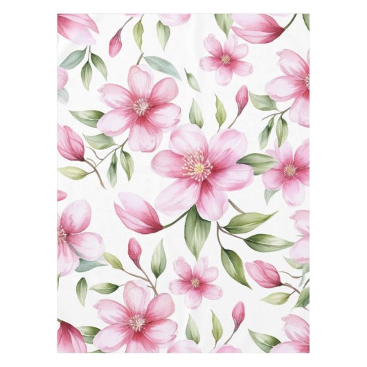 Nappe Aquarelle rose floral (Devant)