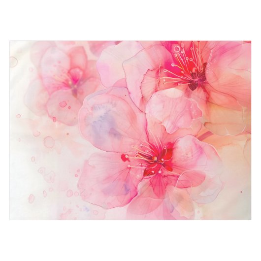 Nappe Aquarelle rose Pétale Élégance (Devant (Horizontal))
