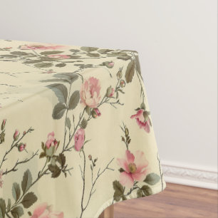 Nappe Aquarelle rose Roses Bureaux Motif