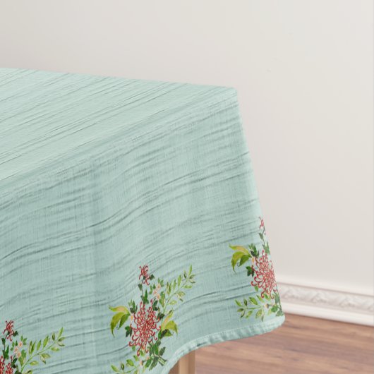 Nappe Aquarelle Rouge Gerbera Daisy avec verdure 52 po x (In Situ)