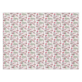 Nappe Aquarelle rouge main éléments de Noël peints (Devant (Horizontal))