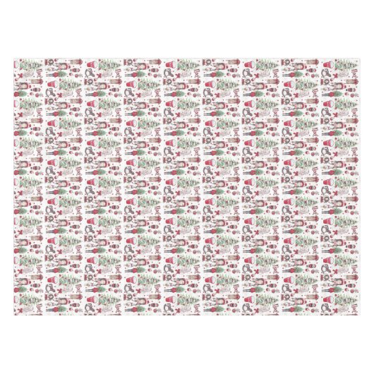 Nappe Aquarelle rouge main éléments de Noël peints (Devant (Horizontal))