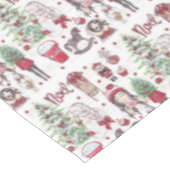 Nappe Aquarelle rouge main éléments de Noël peints (Angle)