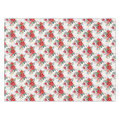 Nappe Aquarelle Rouge Poinsettia Bouquet Noël (Devant (Horizontal))