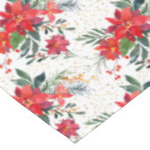 Nappe Aquarelle Rouge Poinsettia Bouquet Noël (Angle)