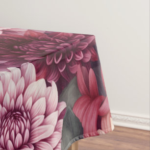 Nappe Aquarelle Rouge rose Dahlia Motif Design