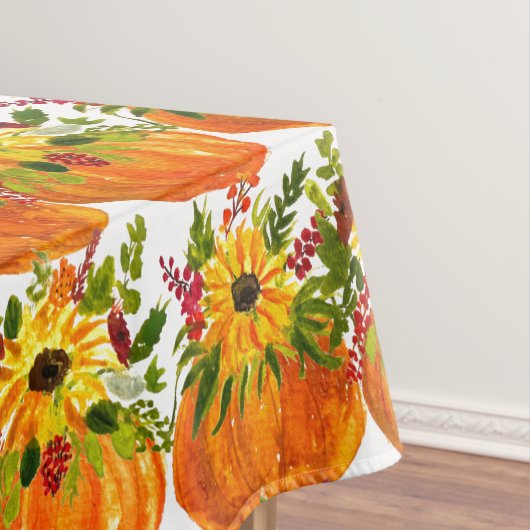 Nappe Aquarelle Tournesol Thanksgiving Citrouilles Autom (In Situ)