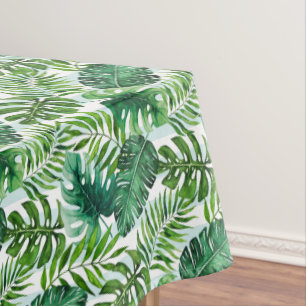 Nappe Aquarelle Tropical Feuilles Green Modern