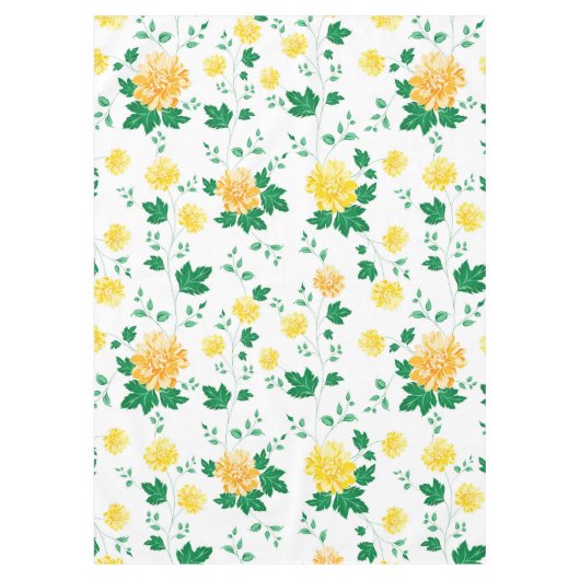 Nappe Aquarelle vert jaune moderne Floral (Devant)