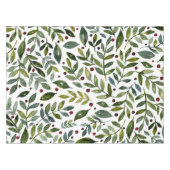 Nappe Aquarelle verte branches saisonnières et baies (Devant (Horizontal))